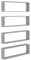 vidaXL 4X Würfelregal Wandregal Hängeregal Cube Lounge CD Regal Dekoregal Bücherregal Schweberegal Wandboard Regalwürfel Betongrau 100x15x30cm Holzwerkstoff