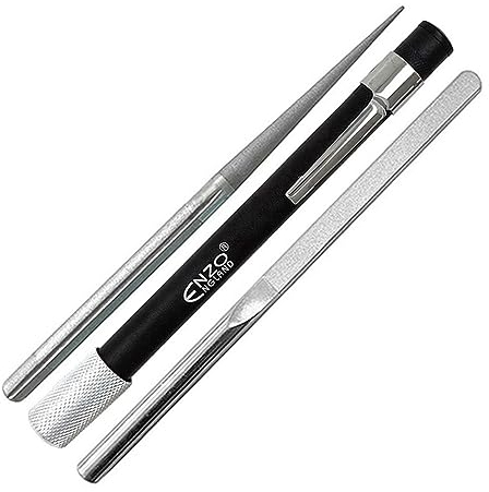 Silver Diamond Pen Sharpening Stone Sharpener Multi Function Retractable Pen Sharpening Hook Tool Kit for Fish Hook Portable Pocket Hunting Knife