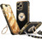 XYZ for iPhone 15 Pro Max Case with Stand, Heart Lanyard for Girls Women, Luxury Cute Bling Protective Phone Cover for iPhone 15 Pro Max, Black