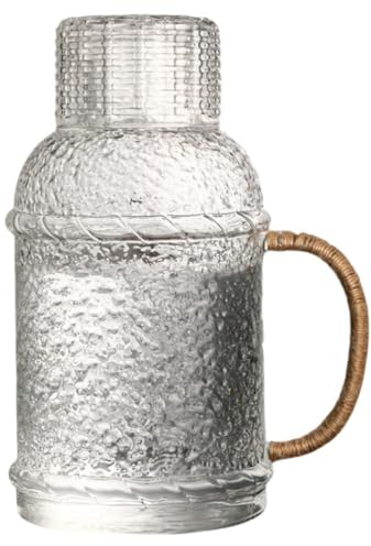 MAGICLULU 1 Juego enfriador de martillo botella de agua junto a la cama vaso de chupito con tapa tetera pava jarra de vidrio casera hervidor de agua doméstico con tapa Alta capacidad envase