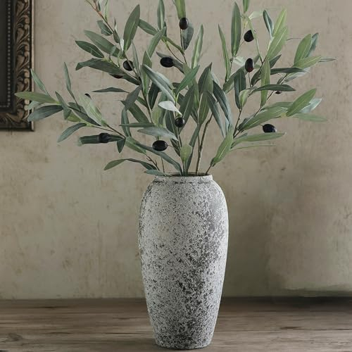 Zheart Rustikale große Keramikvase, Vintage-Bodenvase, Blumenvase, Used-Look, Bauernhaus-Dekoration für Wohnzimmer, Eingangsbereich, Tisch, Regal, Küche, Hochzeit, Heimdekoration
