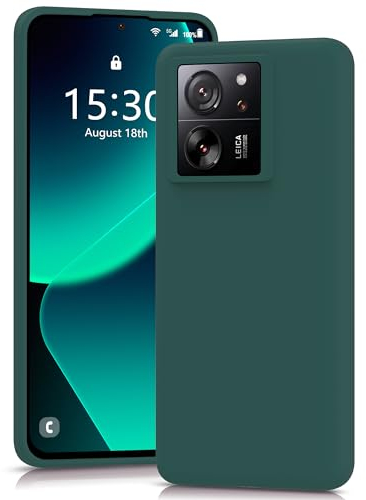 YATWIN für Xiaomi 13T Pro Hülle, Premium Silikon Handyhülle mit Kameraschutz, Seidig-Weicher Berühren Ultra Dünne Stoßfeste Kratzfeste Schutzhülle, Grün