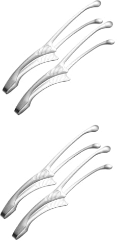 Milisten 4 Pcs Barbecue Tongs Ice Cube Tongs Japanese BBQ Tongs Grilling Tongs Tong Spatula Food Tongs Fruit Tongs Grilling Turner Steak Tong Toaster Anti-Scald Clip Stainless Steel Hot Pot