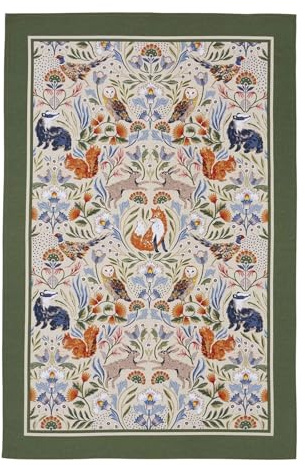 Ulster Weavers Geschirrtücher Waldkaninchen Fuchs Eule (74 x 48 cm), 100% Baumwolle, Küchentuch/Tuch, Geschirrtücher, Herbsttiere, Wildtiere/Waldtiere, botanische Drucke
