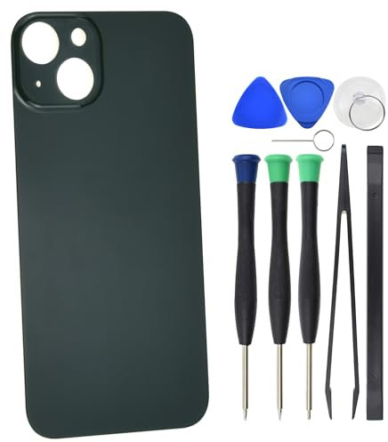 Repuesto de cristal trasero verde para iPhone 13 con adhesivo precortado