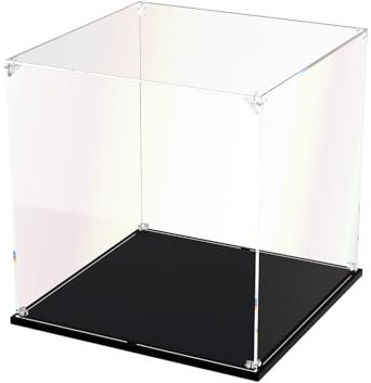 DOFOPO Vitrine en acrylique transparent - Grandes boîtes carrées - Étanche à la poussière - Pour figurines d'action et objets de collection - 20 x 20 x 20 cm