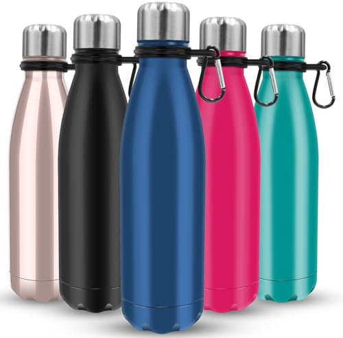 Insulated Water Bottle, Vacuum Insulated Water Bottle & Vacuum Flask with Hanging Buckle- 500ml Stainless Steel Vacuum Bottle, Double Wall Design, Standard Mouth, for Outdoor (Blue)