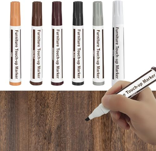 Furniture Repair Pen,Laminate Scratch Repair Kit,Furniture Touch Up Pen,Laminate Floor Scratch Repair,Wood Scratch Repair Kit,6PCS Complementary Color Pen for Stains,Scratches Repair,Multicolor
