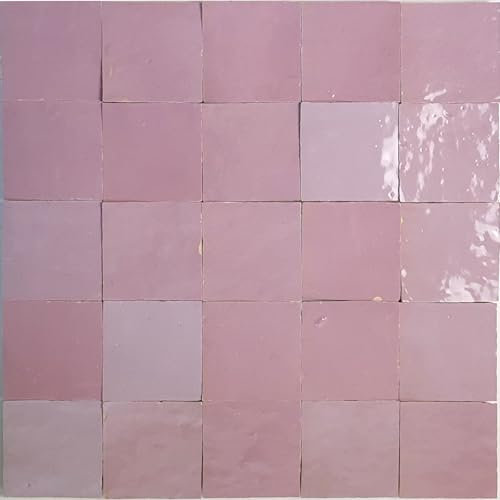 0,2m² marokkanische Zellige Fliesen - fugenlose Wandfliesen (rosa)