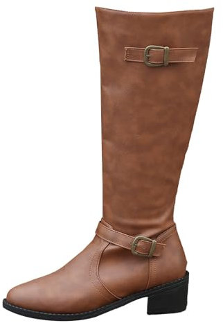 Stivali Camperos Donna Western Invernali Scarponcino Cerniera Stivali Donna Alti con Tacco Scarponcini Tacco Medio Stivali Western da Donna Stivaletto da Cowboy Cowgirl a Punta Boots
