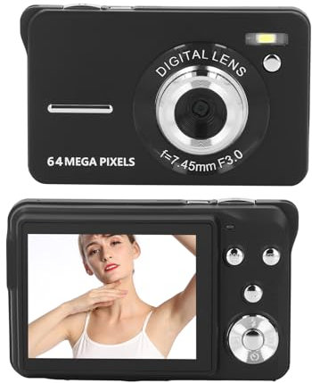 Fotocamera Digitale 4K, Fotocamere Digitali inquadra e scatta con Zoom 18x, Luce di Riempimento Incorporata, Fotocamere Compatte, Fotocamera per con Messa a Fuoco Automatica da