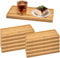 10 Pcs Small Wooden Serving Tray, Rectangle Bamboo Serving Platter Bulk, 28 x 10 cm Wooden Breakfast Plates for Restaurant Coffee Wine Food Tea Fruit Meals Dessert