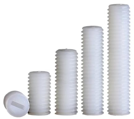 KSeSii M3 M4 M5 M6 M8 M10 Metrisches Gewinde, weißes Nylon, PA66, kunststoffisoliert, geschlitztes, flaches Spitzenende, ohne Kopf, Gewindestift, Stellschraube(15mm,M8 20pcs)