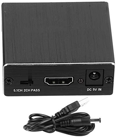 HDMI Audio Extractor, 4K x 2K HDMI Converter Optical Audio Splitter 1.4 Audio Converter with USB Cable 5.1 Sound Channel HDMI to Optical Audio Converter without Signal Interference