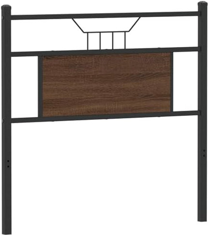 vidaXL Tête de lit chêne Marron 80 cm Bois d'ingénierie et Acier, Panneau de tête, tête de lit pour lit Simple, tête de lit Simple