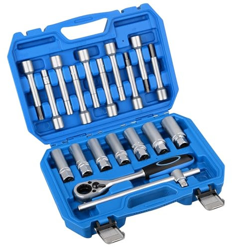 DAYUAN Jeu d'outils de 19 pièces d'amortisseurs à écrou pour jambe de suspension, palier de suspension, douille spéciale entraînement 1/2