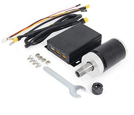 Spindel, CNC-Kit Bürstenloser DC-Spindelmotor 24 V 12000 U/min + Antriebsplatine + Spannzangenhalter installiert for Serie 3018,Leise und Effizient