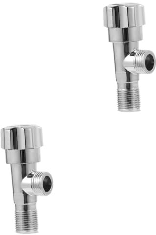DIYEAH 2 Pièces Vanne triangulaire toilettes salle de bains haut faible robinet d'eau froide chaude pour salle de bain vanne de salle de bain vanne d'eau d'évier Alliage de zinc