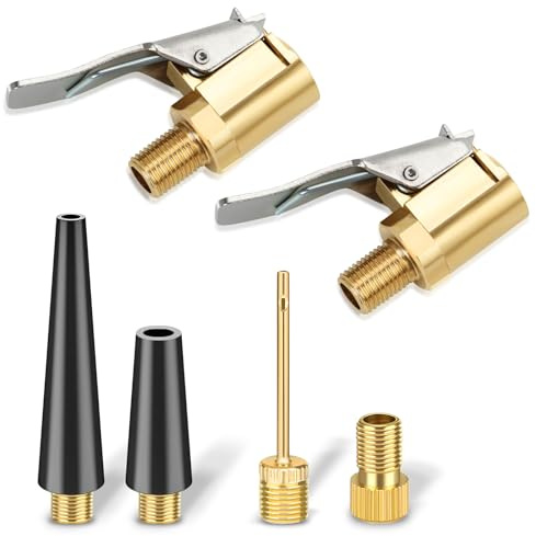 SUBRINGE Multifunktionales Ventil Adapter Set, Französisches Ventil Adapter, 8mm Autoventil Hebelstecker Air Chuck, für Autoreifen, Fahrrad und Bälle