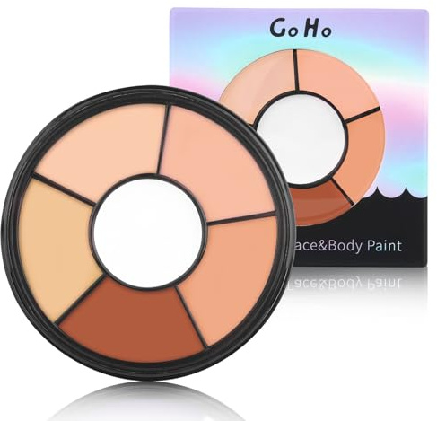 Go Ho 6 Colors Flesh Face Body Paint,Cream Washable Formula Face Painting for Halloween Cosplay,Body Paint SFX Makeup Palette,Professional Face Paint Vampire Zombie Makeup