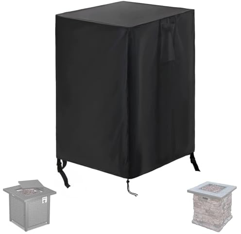 Fenghome Fire Pit Cover,Firepit Covers with Drawstring handle 55x55x89cm | 420D Propane Covers with Handle Drawstring Buckles,Dustproof, Waterproof, Easy to Clean,UV Protection,for Outdoor Furniture