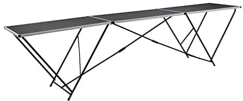 Sophrelle Mesa para empapelar Plegable de MDF y Aluminio 300x60x78 cm Negro,140718