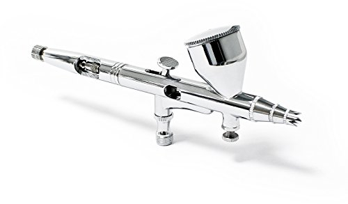 Wiltec Pistolet aérographe professionnel Modèle 180 – Action double DA – avec Buse 0,3 – Godet 7 ml – Tatouage, bronzage, maquillage, modélisme airbrush