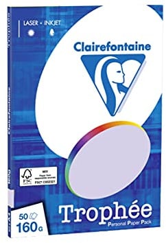 Clairefontaine 4152C - Ries Druckerpapier / Kopierpapier Clairalfa PPP, DIN A4, 160g, 50 Blatt, Lila, 1 Ries