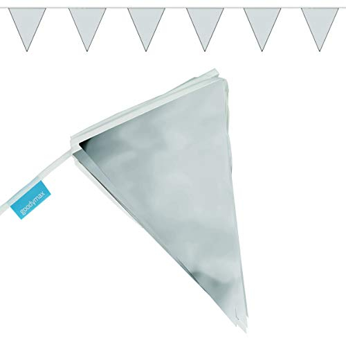 Goodymax® Wimpelkette 10 m Silber - viele weitere Farben & Farbkombinationen zur Auswahl