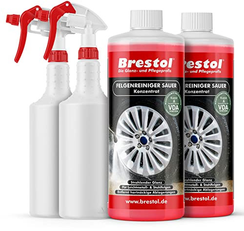 Pulitore Cerchioni Sauer set2 (2 X 1000 ML CONCENTRATO + 2 X Testa di spruzzo Professionale + 2 X Vuoto 750 ML Bottiglia) (7067) – per Cerchioni