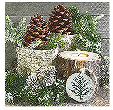 Weihn.Zelltuchserviette 33x33cm