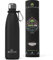 Greens Steel Gourde Isotherme - 500 ml, Noir I Acier Inoxydable I Bouteille Double Paroi Isolée Sous Vide I Mousqueton, Boîte Cadeau I Réutilisable et Étanche I Adultes et Enfants I Sans BPA
