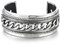 COOLSTEELANDBEYOND Männlich Breiten Herren Damen Armband Armreif aus Edelstahl Farbe Silber mit Panzerkette Ornament