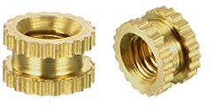 sourcing map 80 Stück Einschraubmuttern M3 x 3 mm (L) x 5 mm (Außendurchmesser) Messing