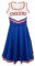 Das Kostümland USA Cheerleader Kostüm für Damen | Party Karneval Kleid Cheers Fasching Sport Schule Festival Theater Karneval Fasching Sportlerkostüm Cheerleading Verkleidung Uniform Gr. 44/46
