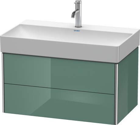 Duravit XSquare Waschtischunterbau wandhängend 78,4x46,0 cm, 2 Schubkästen, für Waschtisch DuraSquare 235380, Farbe (Front/Korpus): Dolomiti Grey Hochglanz Lack - XS416203838