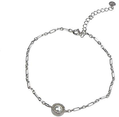 Armband Rotating Pearl | Perle dreht sich frei im Silber-Ring | Kette aus 925 Sterlling Silber