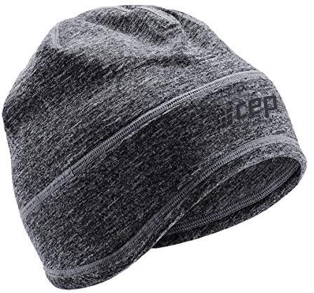 CEP – Winter Run Beanie für Damen und Herren | Dünne Laufmütze für kalte Tage in schwarz Melange