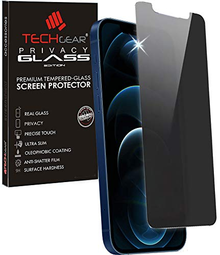 TECHGEAR Anti Spy Screen Protector for iPhone 12 Pro Max - PRIVACY Filter GLASS Edition Genuine Tempered Glass Screen Protector Guard Cover Compatible with iPhone 12 Pro Max 6.7