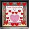 Fensterbild Heiliger Valentinstag, Abmessungen 58 x 45 cm, Love Herzen und Käfer, Themen und Muster, Heilige Valentinstag-Dekoration, Vitrine, für Geschäfte, Love-Aufkleber, Valentinstag, rot