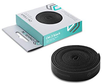 ONKRON Cable Fastening Tape Reusable Cable Straps Cable Ties Wire Organizer for Cords Cable Management 3m Width 15mm CM3 Black