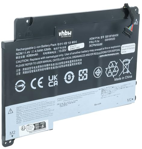 vhbw Akku kompatibel mit Lenovo ThinkPad Yoga 460 20EM | 460 20EM000QGE Notebook (4200mAh, 11,4V, Li-Polymer)
