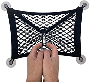 easysac FixSac 3 – Aufbewahrungsnetz zur Befestigung mit Saugnäpfen, für Nutzfahrzeuge, Wohnmobile, Wohnmobile, Wohnwagen, Boote... (35 x 30 cm)