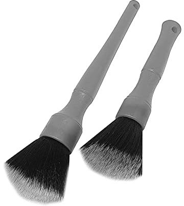 kingsea Juego de 2 cepillos para detalles de coche, microfibra ultrasuave para limpiar el exterior del coche, interior, salpicadero, consola central, pantalla, rejillas de ventilación, emblemas,