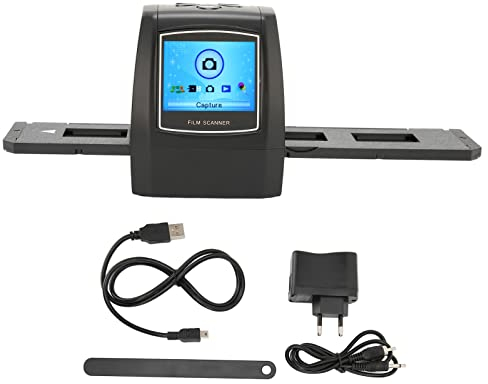 Luqeeg Film-und Diascanner, Digitaler Filmscanner, 2.4-Zoll-LCD-Bildschirm Tragbar Fotoscanner Dia-Film-negativ-Scanner für 35mm 135mm, Bildvorschau, Wiedergabe-und Bearbeitungsfunktionen(#1)
