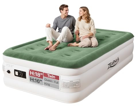 Zearna Colchón Hinchable,Cama Hinchable con Bomba de inflado incorporada Tan Solo 3 Minutos,Invitados o Uso en Casa (Twin 40cm)