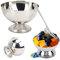 Beufee 2Pcs Ice Cream Bowls with Spoons, Stainless Steel Dessert Bowls Dessert Cups Metal Ice Cream Cups for Desserts Condiments Snacks Candy