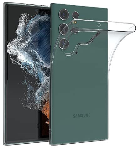 EAZY CASE Hülle kompatibel mit Samsung Galaxy S22 Ultra 5G Schutzhülle Silikon, Ultra dünn, Slimcover, Handyhülle, Silikonhülle, Backcover, Durchsichtig, Klar Transparent