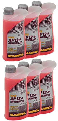 Kühlerfrostschutz MANNOL Longterm Antifreeze 6 X 1 Liter Fertiggemisch -40°C rot