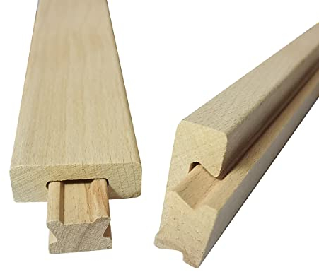 Jaswass 40,6 cm Holz Schubladenschienen, Holz Schublade Slide Bottom Mount Center, Holz Schublade Glides Rails Ersatzteil (4 Stück)